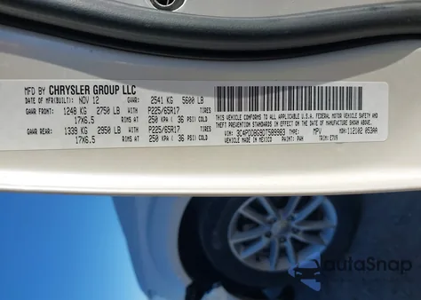 2013 Dodge Journey Sxt from USA, damaged, VIN 3C4PDDBG9DT589983